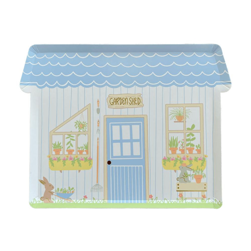 Bunnies In The Garden Large "Garden Shed" Plates