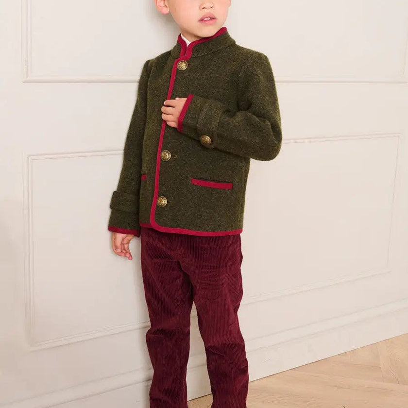 Corduroy Five Pocket Trousers in Burgundy (4-10yrs)