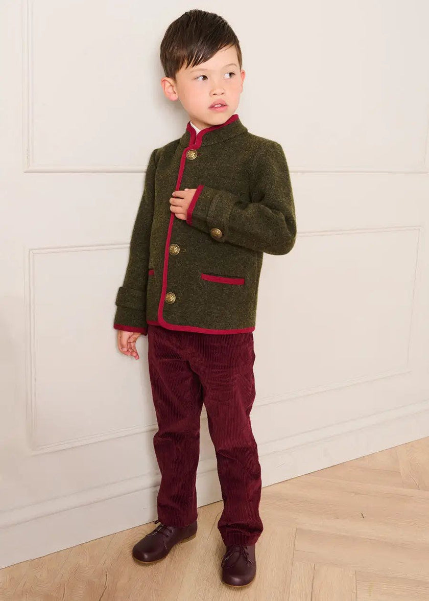 Corduroy Five Pocket Trousers in Burgundy (4-10yrs)