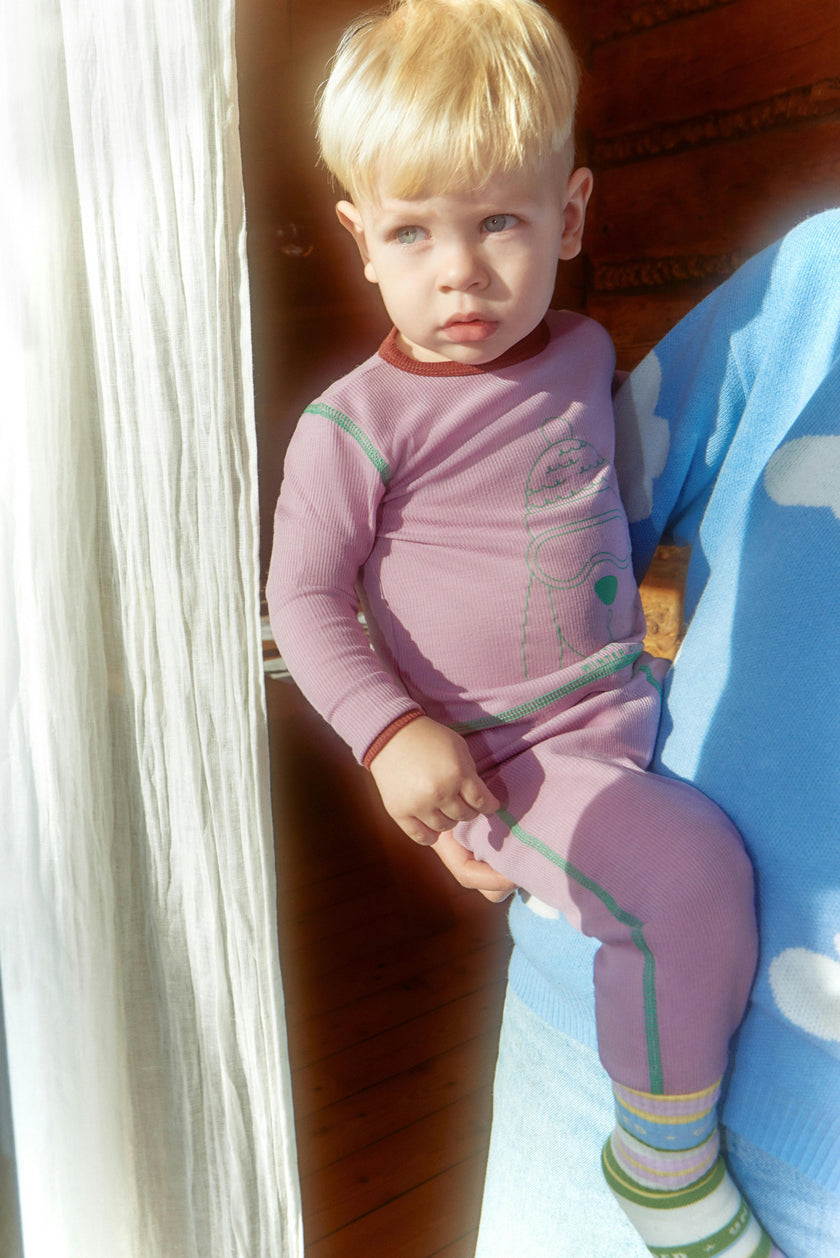 children's wool thermoactive pants - happy doggo