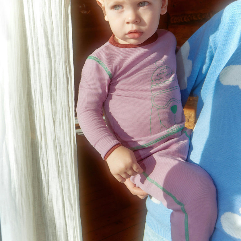 children's wool thermoactive pants - happy doggo