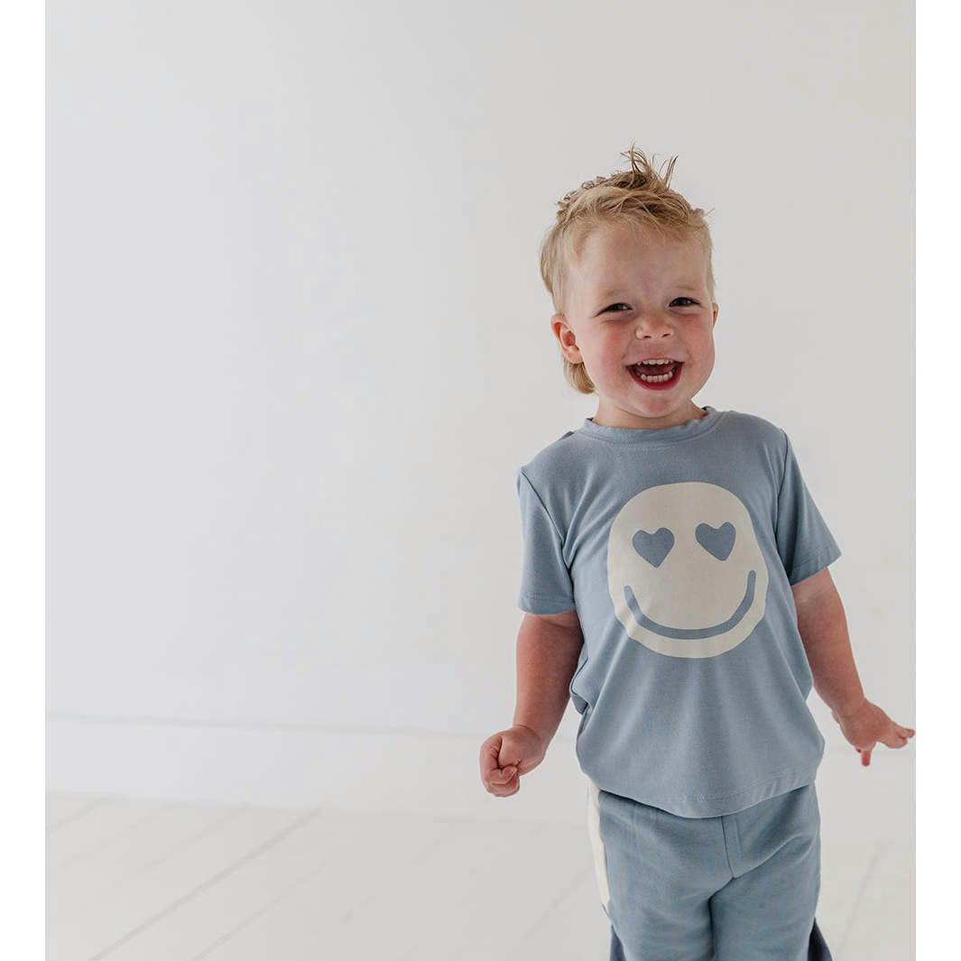 Boy's Short Sleeve Tee Heart Eyes Smile Face