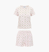 The Nina Pajama Set - Light Pink Trellis