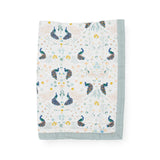 Cotton Muslin Baby Quilt - Peacock