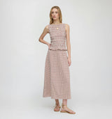 The Delphine Nap Skirt - Cognac Gingham