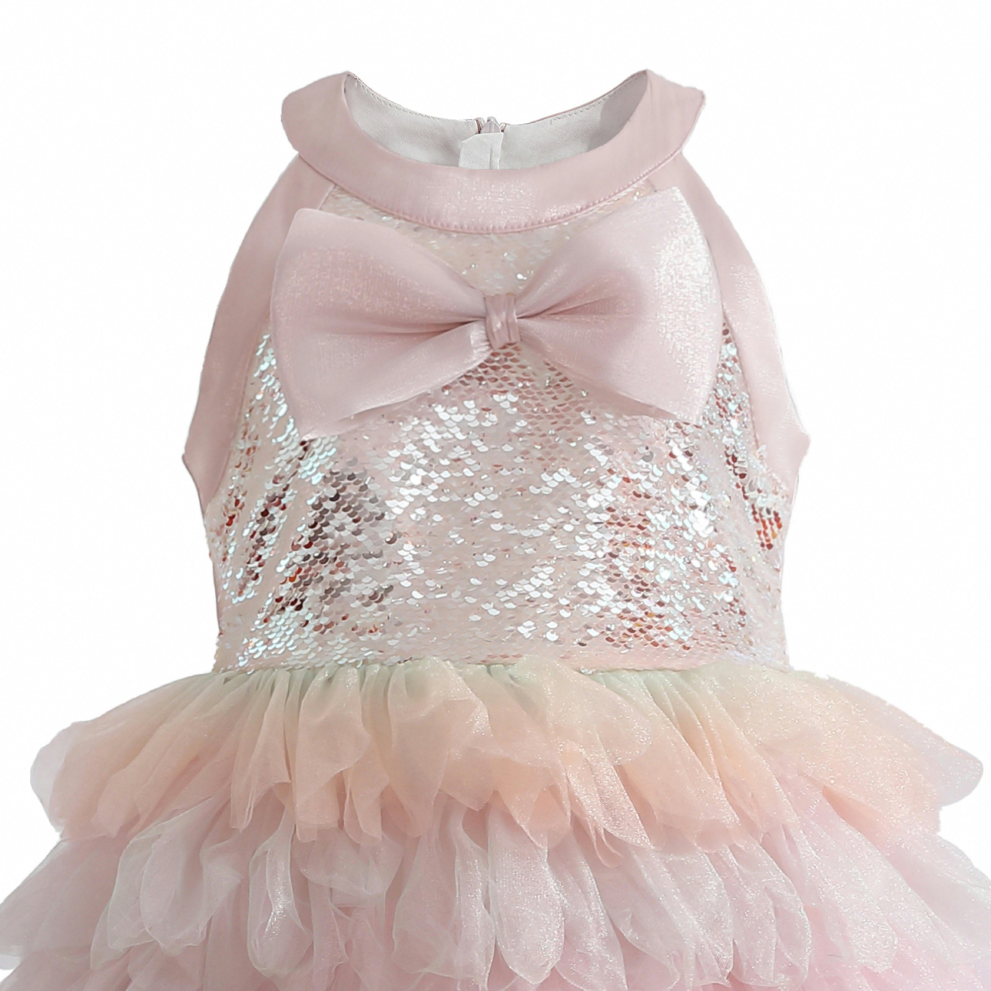 Light Pink Sylvette Sequin Tulle Dress