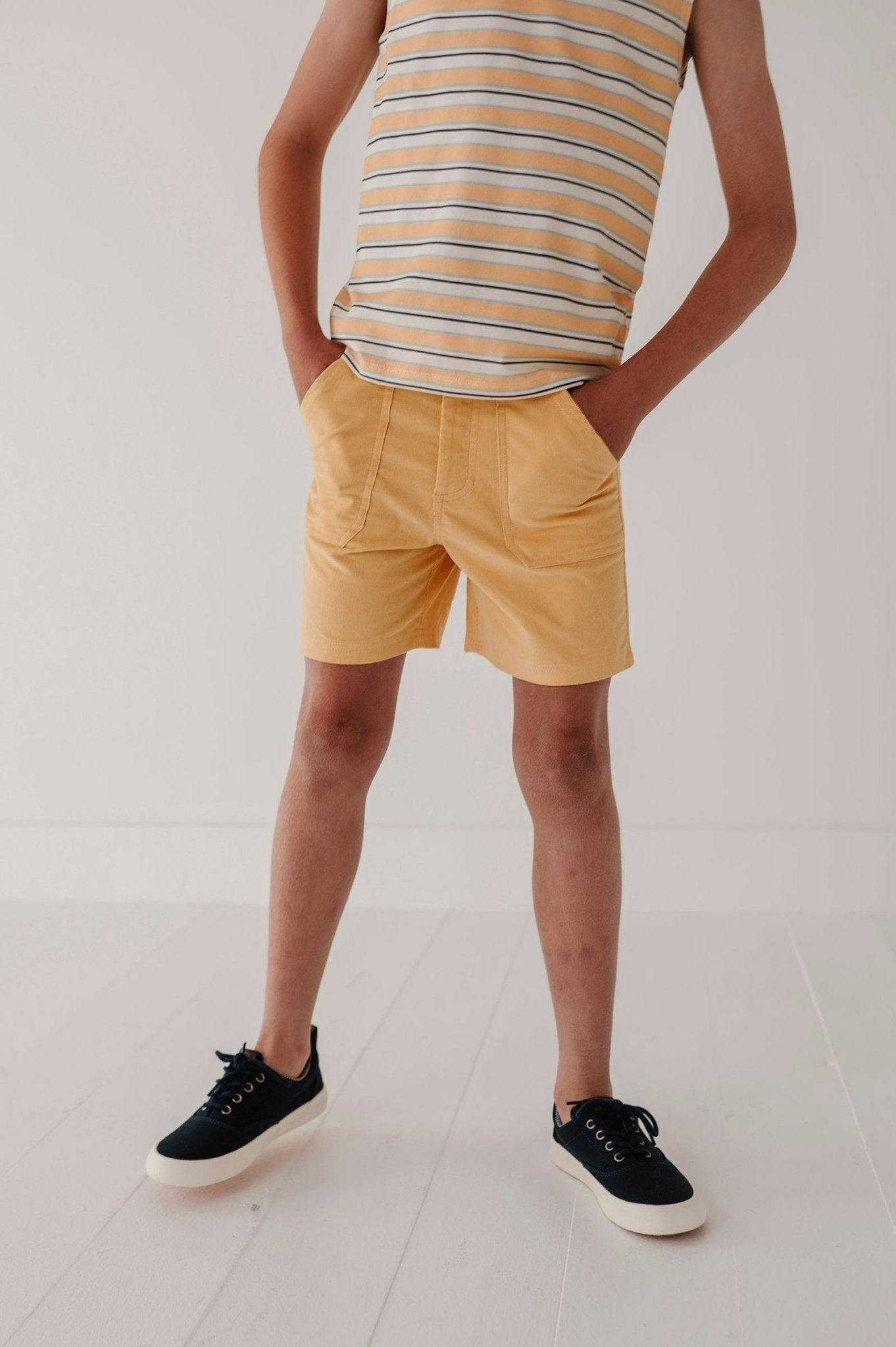 Boys Corduroy Shorts in Golden Sunshine