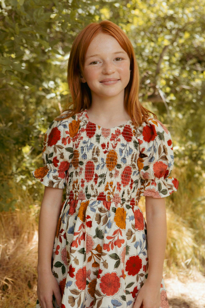 Mini Teagan Dress in Sepia Flower