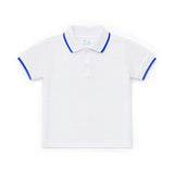 White Polo Shirt With Royal Tipping