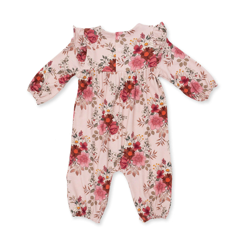 Sabrina Floral - Ruffle Sleeve Snap Romper