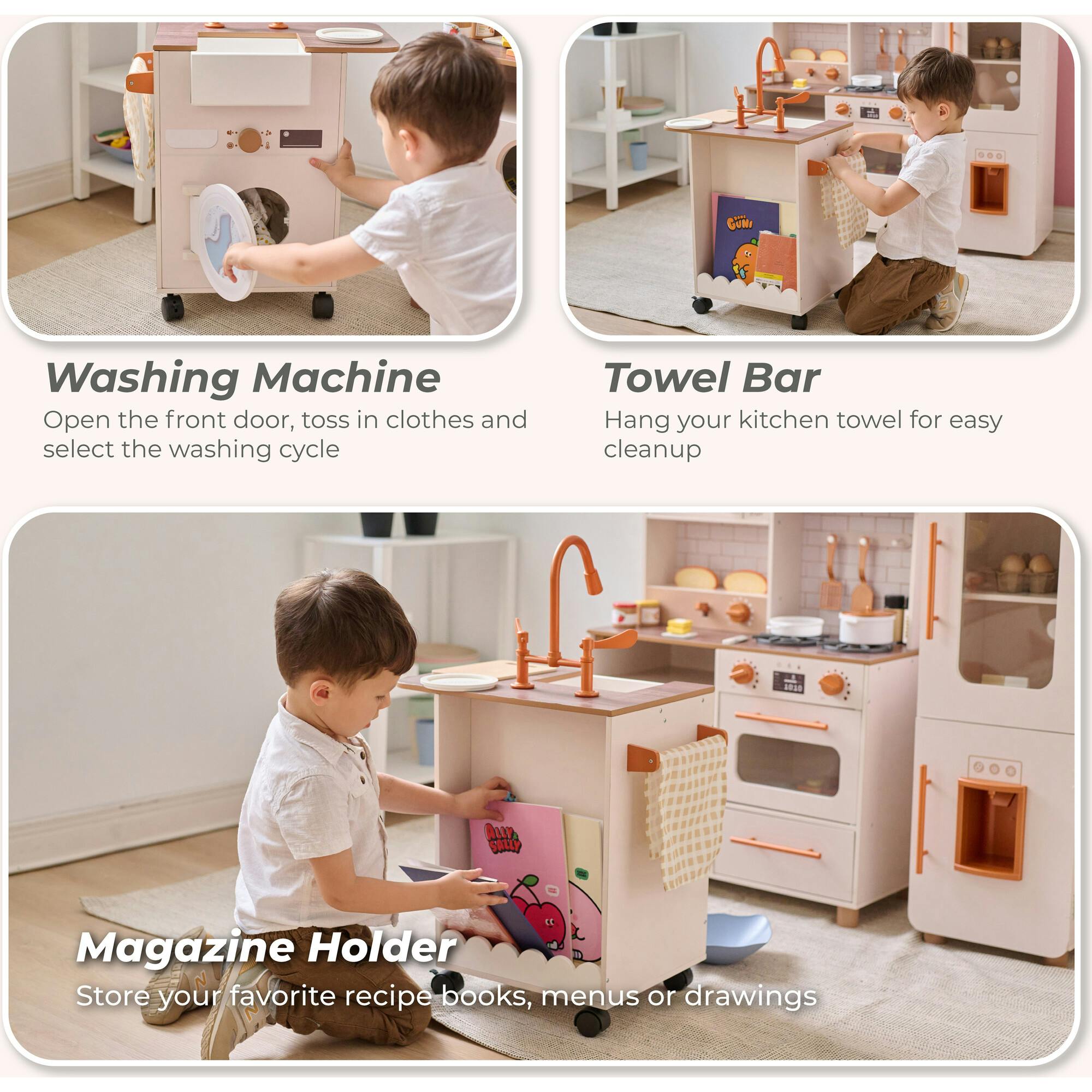 Teamson Kids Little Chef Savannah Wooden Play Kitchen with 21 Accessories