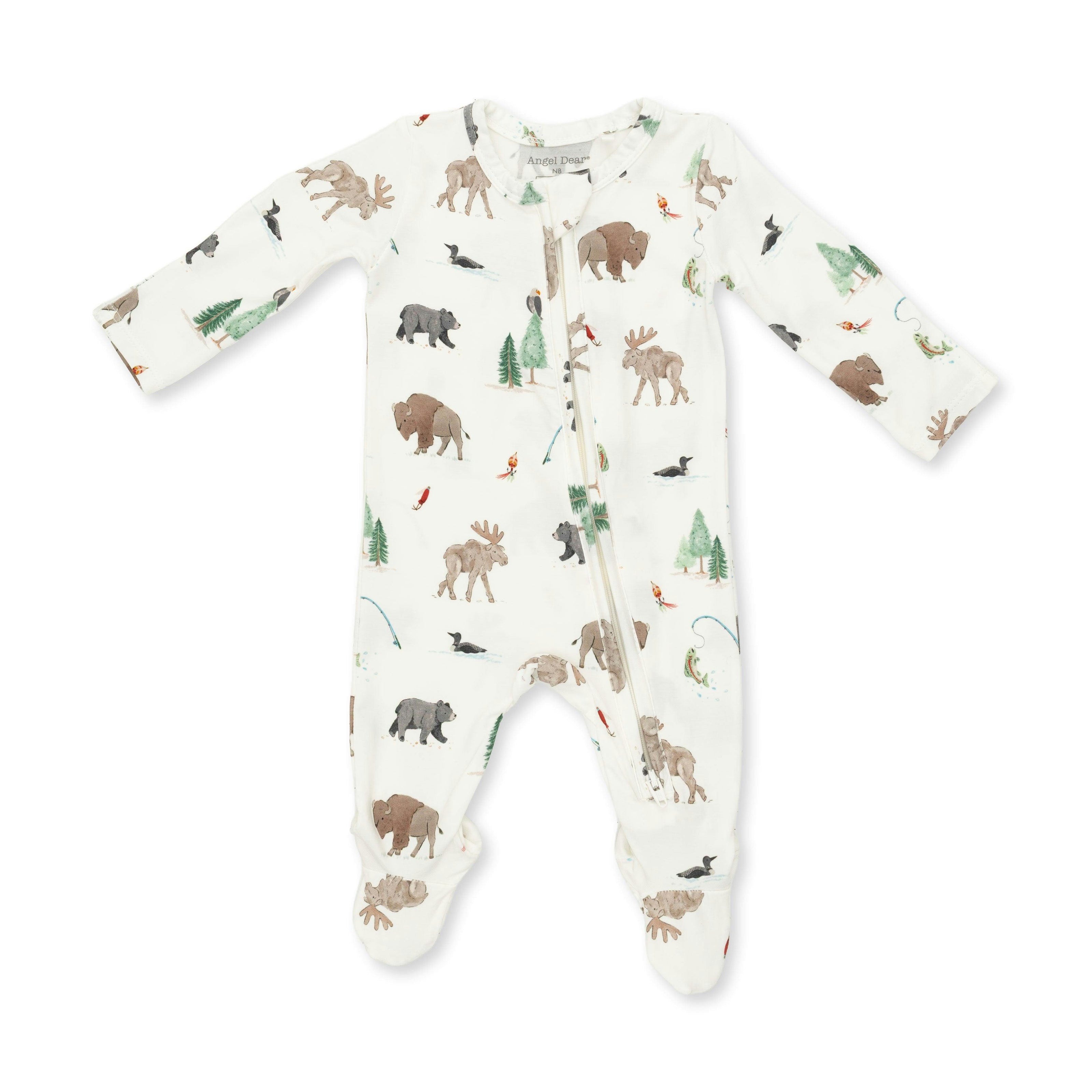 Northern Woodland Animals - 2 Way Zipper Footie