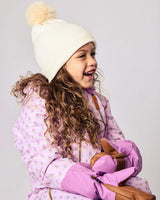 Kids Knit Winter Hat with Faux Fur Pom