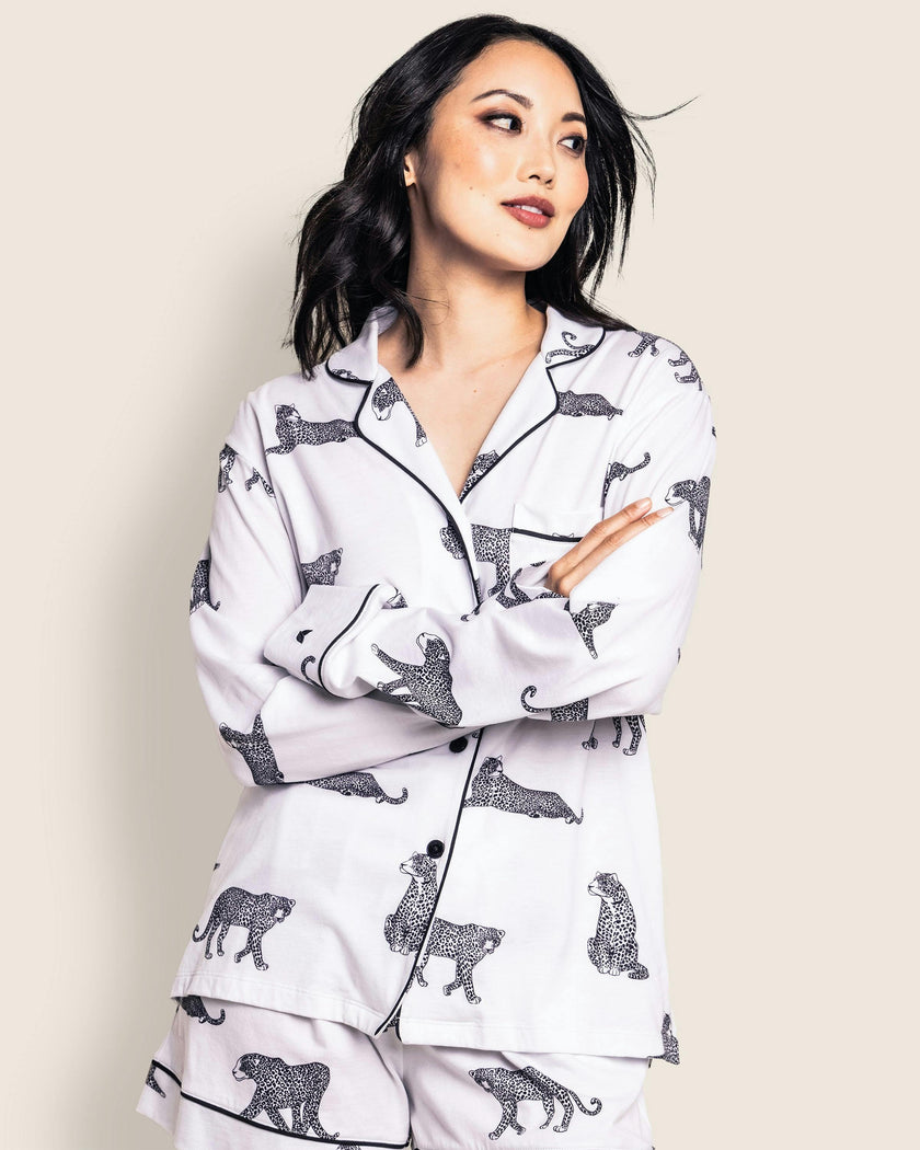 Women's Pima Long Sleeve Short Set in Panthère de Paris