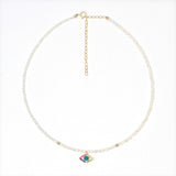 Charlotte Evil Eye Pearl Choker