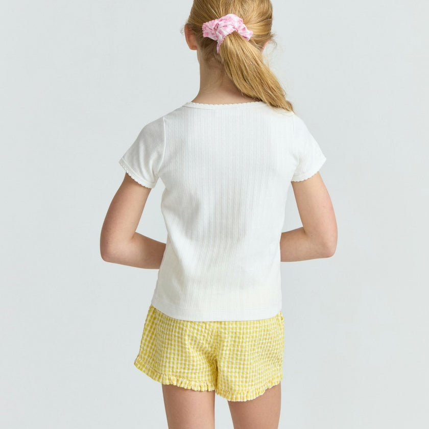 girls soleil gingham ruffle shorts