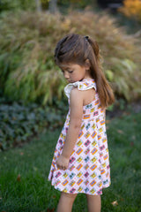 Racer Back Twirly Dress in Cassettes/Stars
