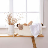 Beautiful Storage Basket Set of 5 - Modern Cotton Rope Baskets for Organizing Shelves - Perfect Bins for Nursery, Changing Table, Office and Living Room