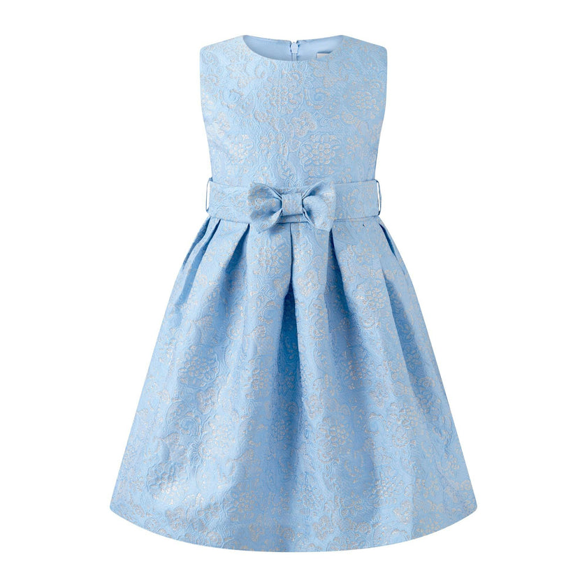 Blue Damask Party Dress – Maisonette