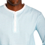 Men's Sky Blue Jersey Henley - Organic Stretch Cotton