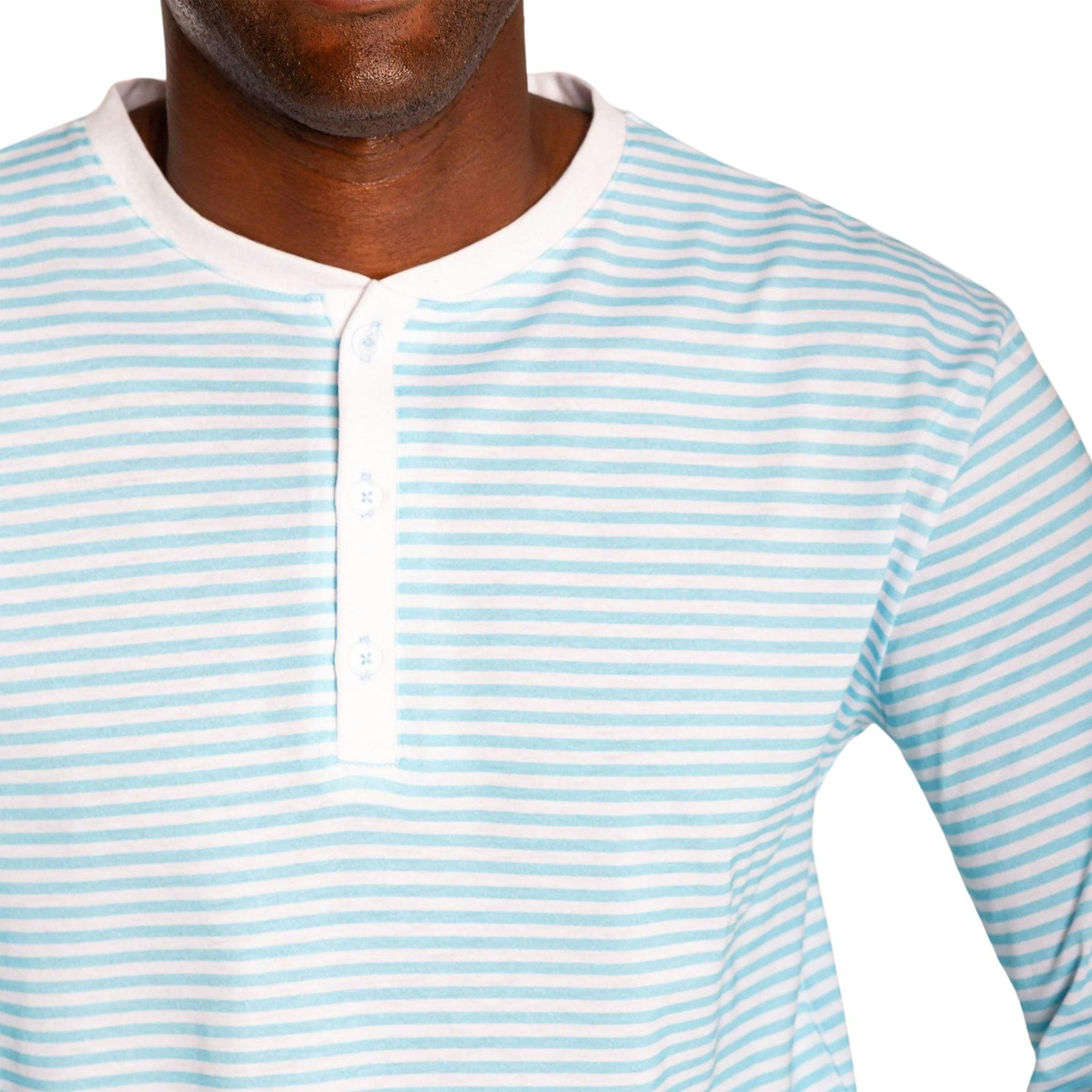 Men's Sky Blue Jersey Henley - Organic Stretch Cotton