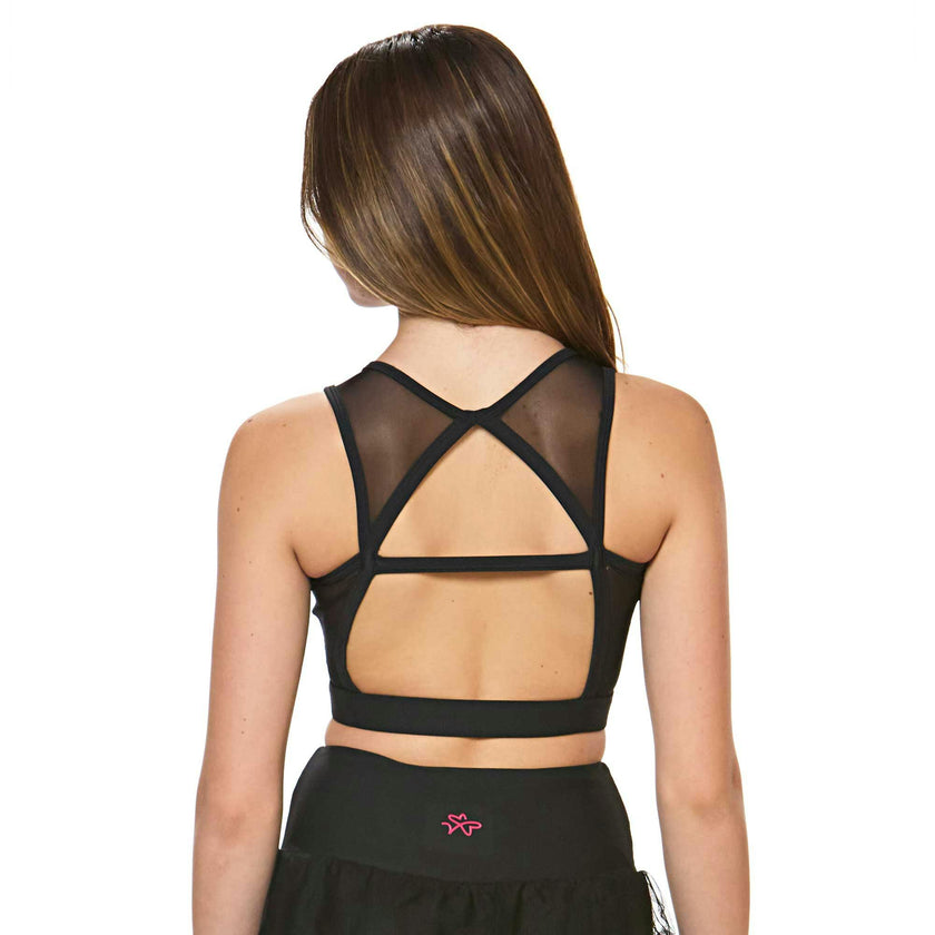 Classic Backless Crop Top - Black