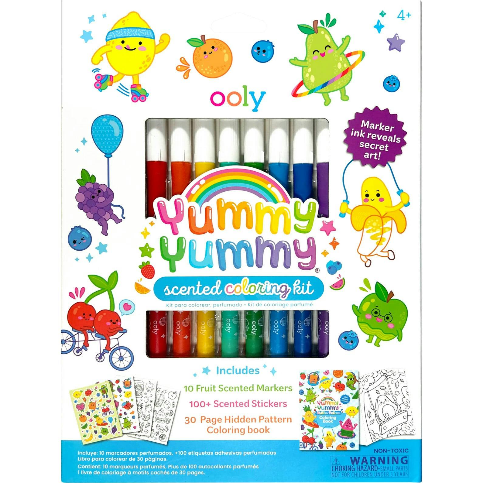 Yummy Yummy Scented Coloring Kit - Markers Stickers Coloring Book