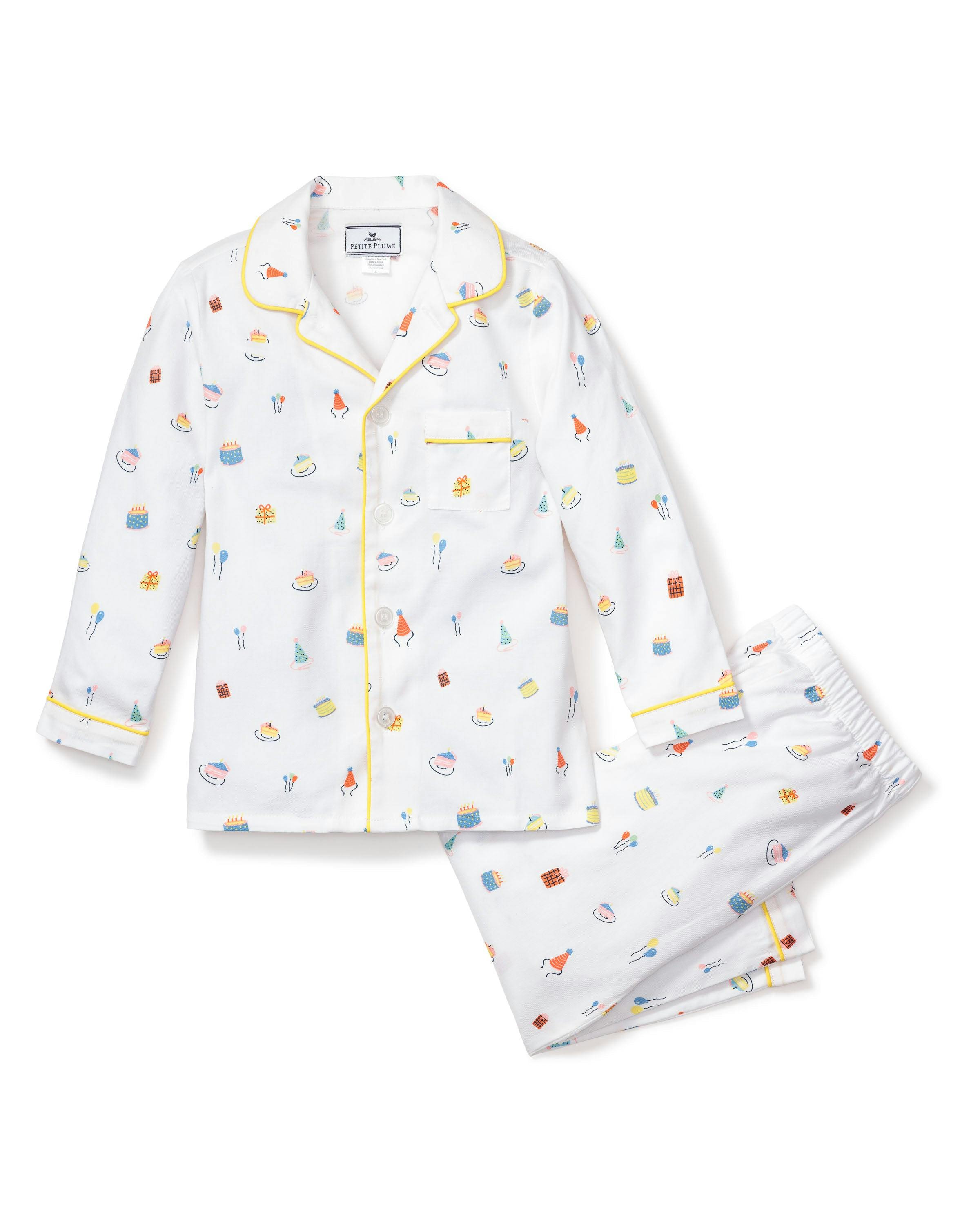Kid's Twill Pajama Set in Birthday Wishes