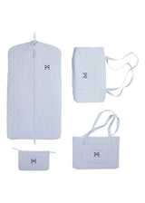Quilted Luggage - Blue Bow