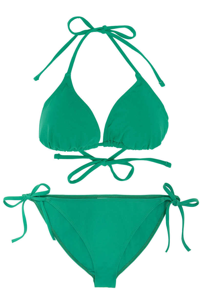 Teen Two-Piece Swimsuit, Mini Triangle & Bikini - Mangrove Green