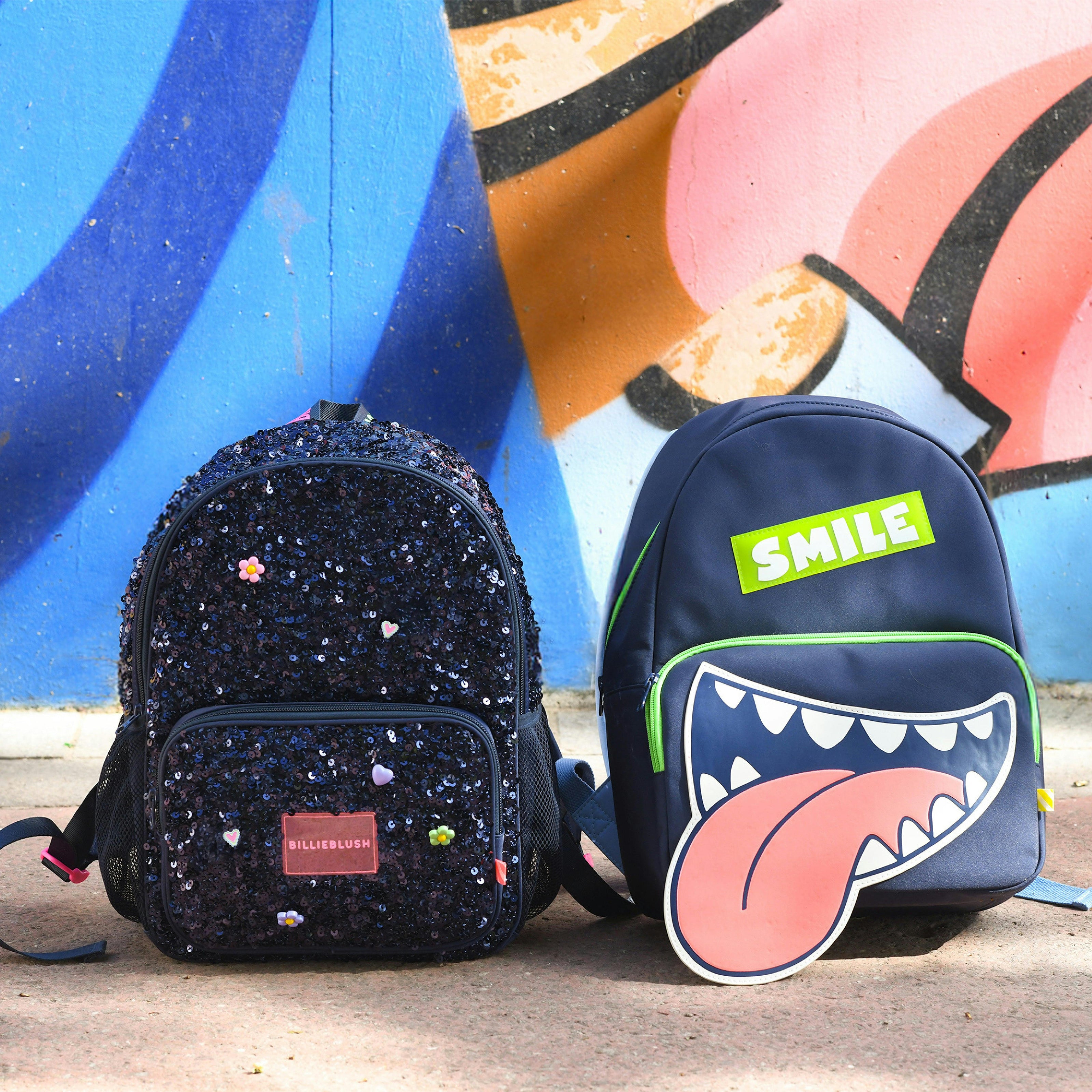 Navy Sequin Charm School Backpack