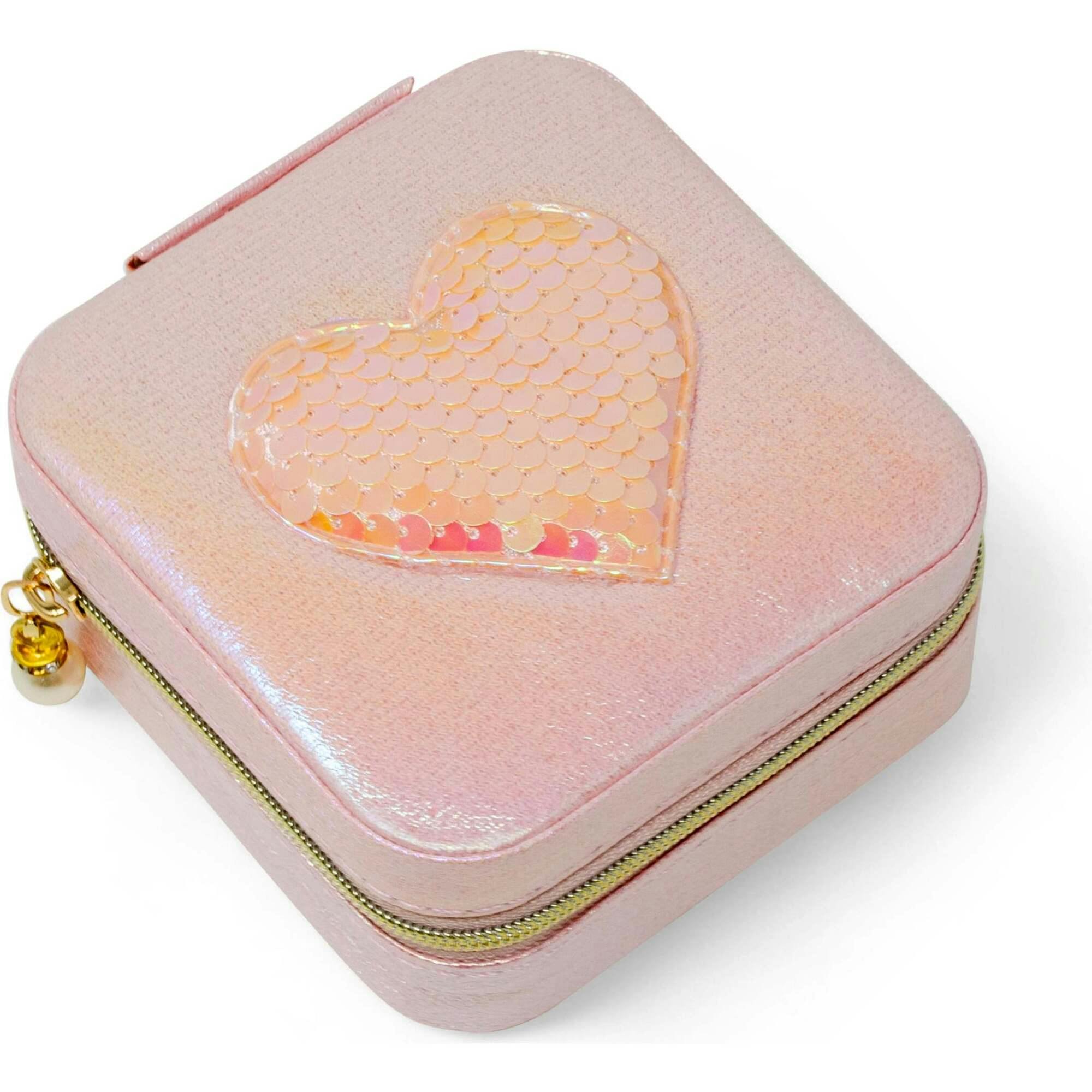 Girl's Sparking Sequin Heart Jewelry Box