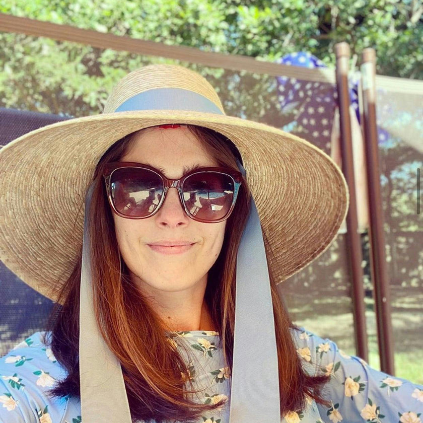 Wildflower Sun Hat (PreOrder Shipping June 15th) - Ivory Wide & Short Grosgrain Ribbon