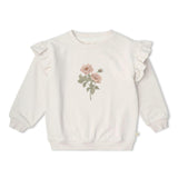 Organic Fleece Ruffle Sleeve Sweatshirt - Bloom