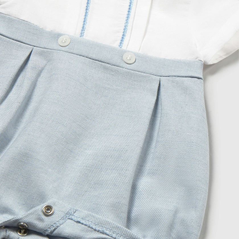 Light Blue Romper with Peter Pan Collar