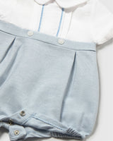 Light Blue Romper with Peter Pan Collar