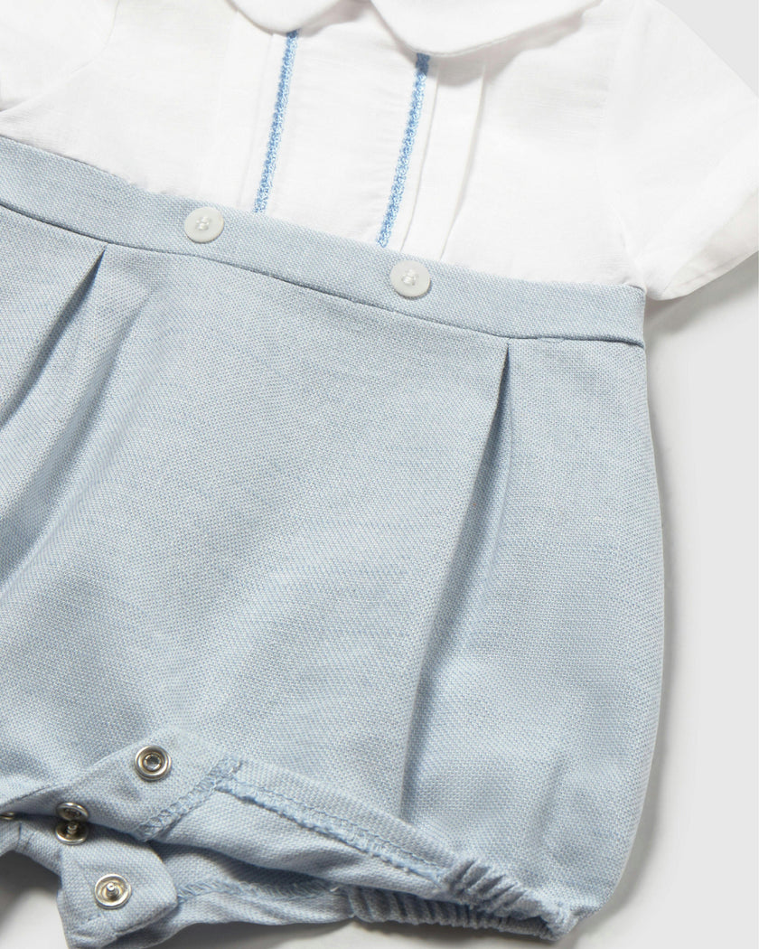 Light Blue Romper with Peter Pan Collar