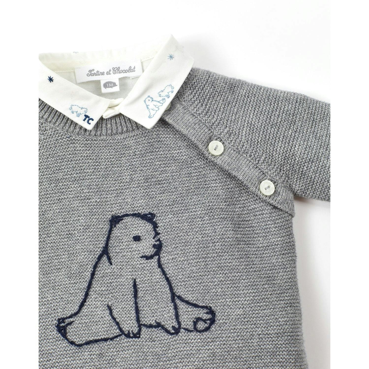 TARTINE ET CHOCOLAT Bear Buddy Baby Sweater