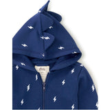 Babys Spike Out Print Front Zip Hoodie, Blue