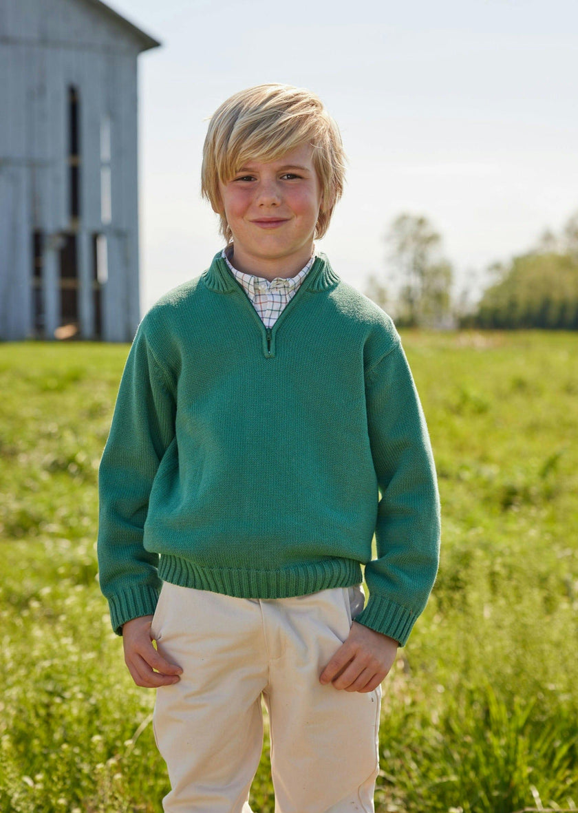 Quarter Zip Sweater - Hunter Green