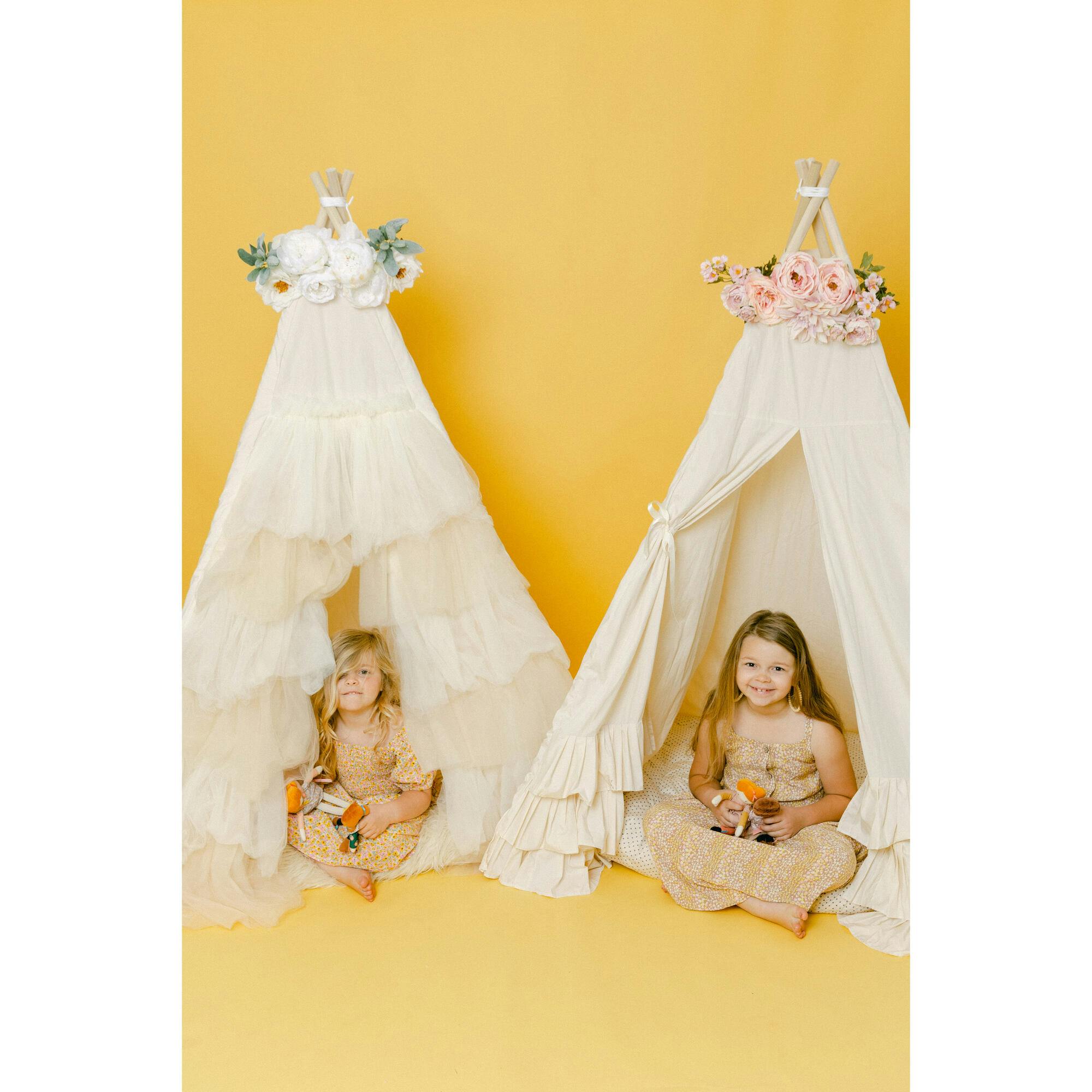 Ivory Ruffle Tulle Play Tent