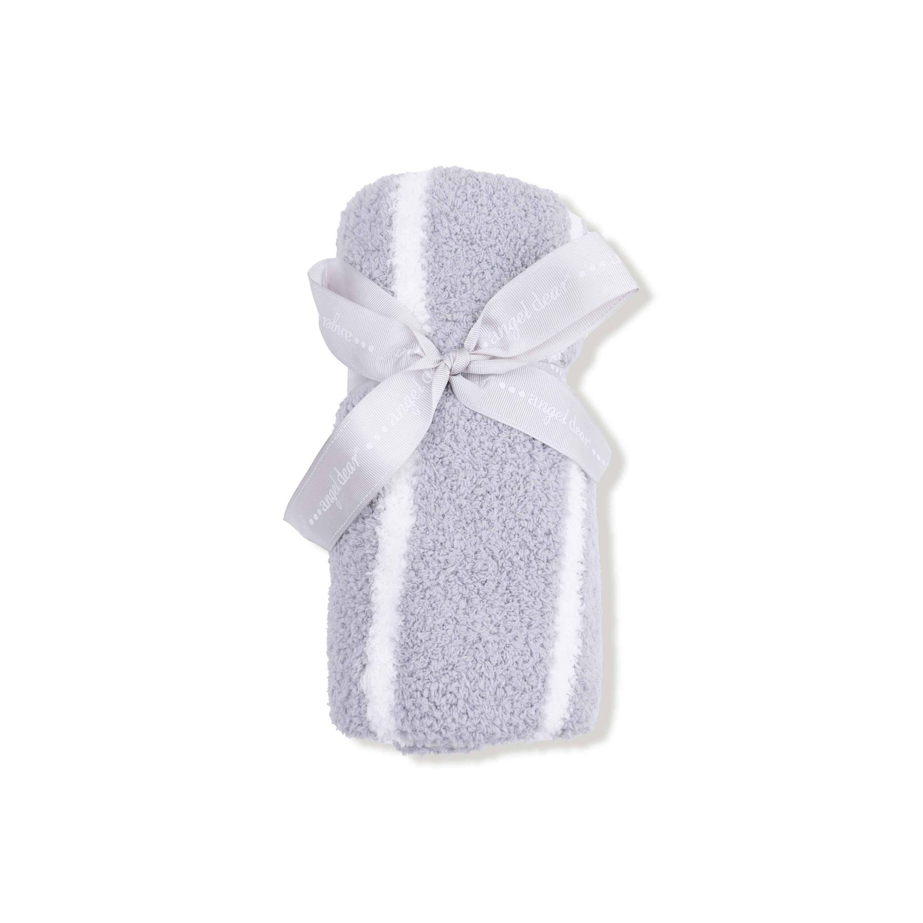 Chenille - Grey & Ivory Stripe Stoller Blanket