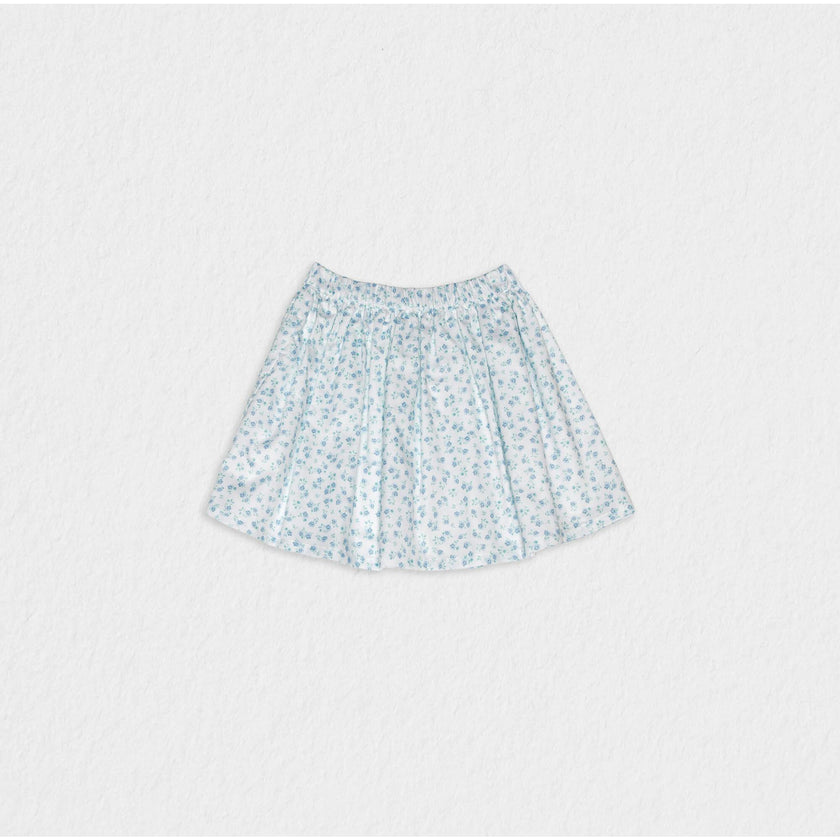 Philo Girl Skirt, Flowery Aqua Blue