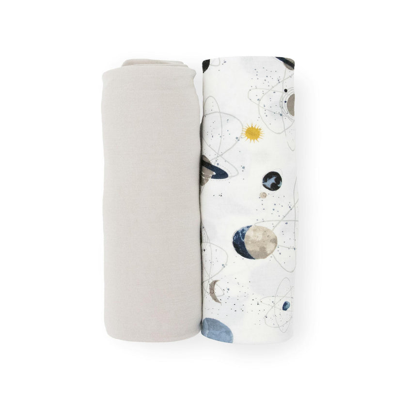 Stretch Knit Swaddle Blanket 2 Pack - Planets