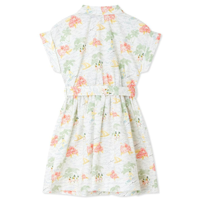BONPOINT Gisele Island Print Poplin Dress