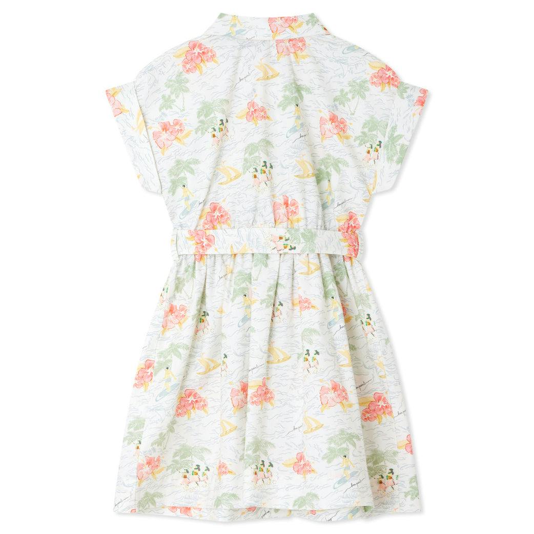 BONPOINT Gisele Island Print Poplin Dress