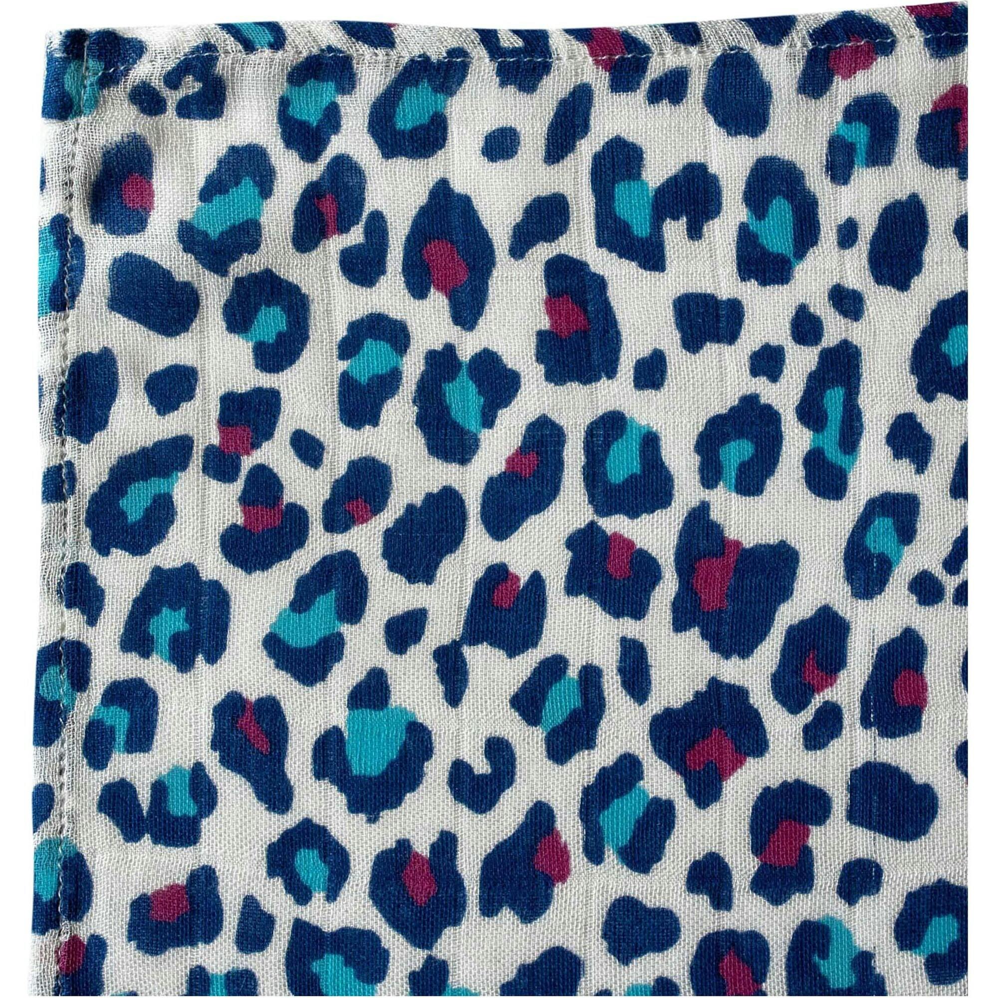 Leopard Print Muslin Burp Cloths