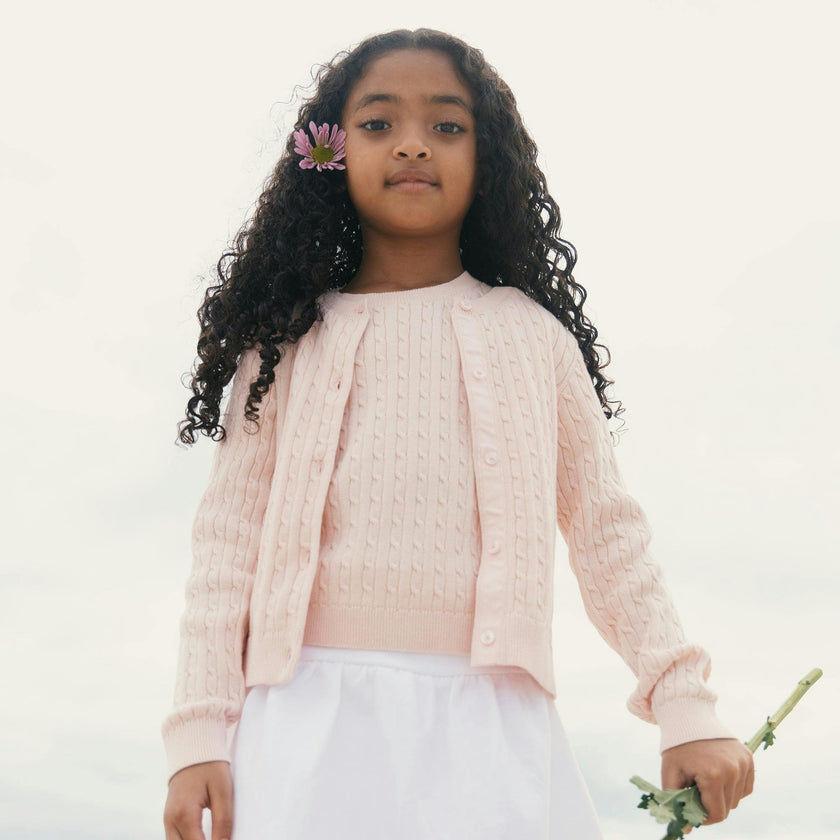 Organic Short Sleeve Cable Sweater