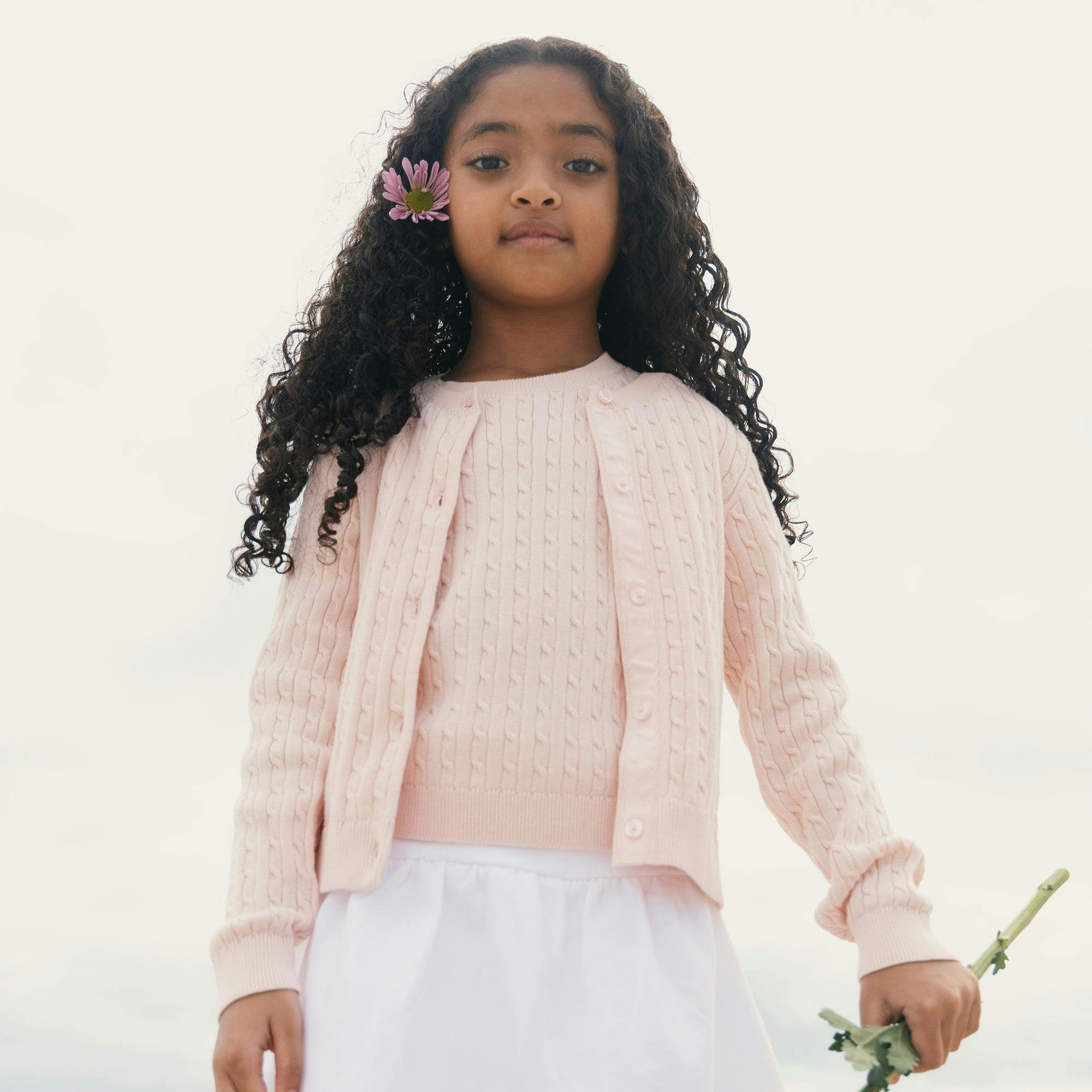 Organic Short Sleeve Cable Sweater