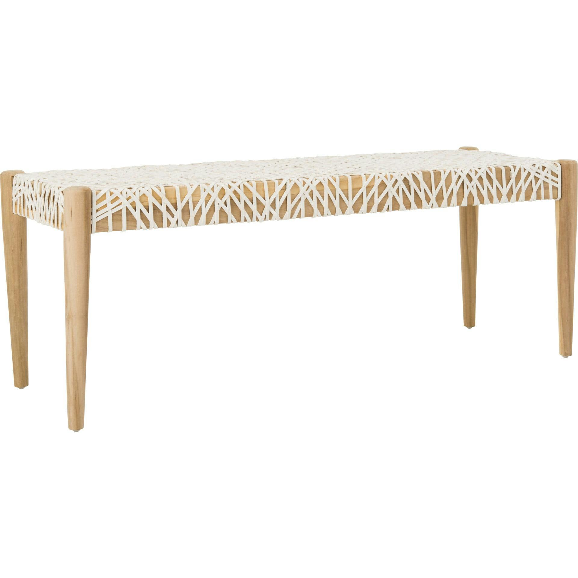 Bandelier Leather Weave Bench